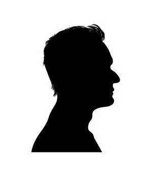 Vector silhouette set of face profile of different people Stock Illustration