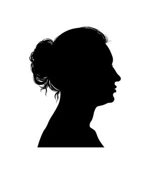 Vector silhouette set of face profile of different people Stock Illustration