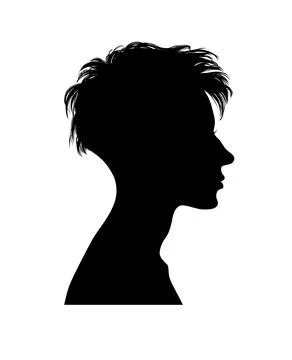 Vector silhouette set of face profile of different people Stock Illustration