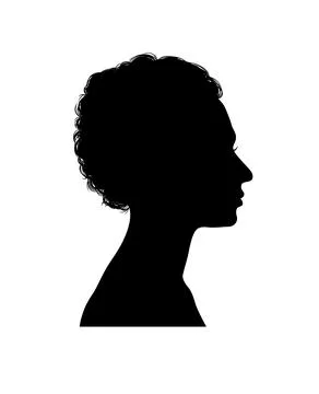 Vector silhouette set of face profile of different people Stock Illustration