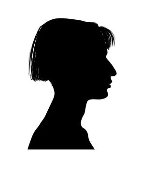 Vector silhouette set of face profile of different people Stock Illustration