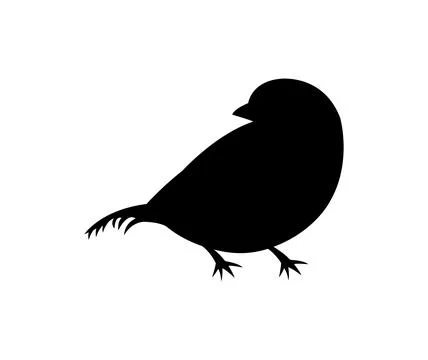 Vector silhouette of a sparrow bird isolated on white background Ilustración de archivo