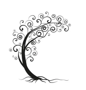 Vector silhouette tree Stock Illustration