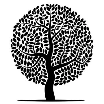 Vector silhouette of a tree Stock Illustration