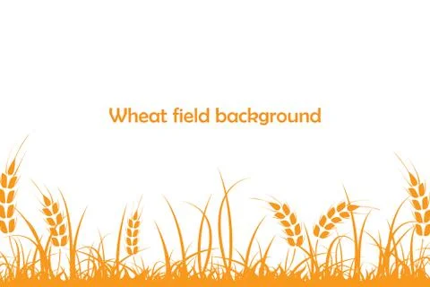 Vector silhouette of wheat. Wheat in the field Stock Illustration