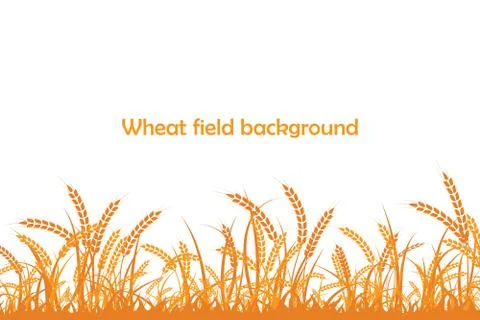 Vector silhouette of wheat. Wheat in the field Stock Illustration