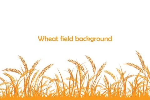 Vector silhouette of wheat. Wheat in the field Stock Illustration