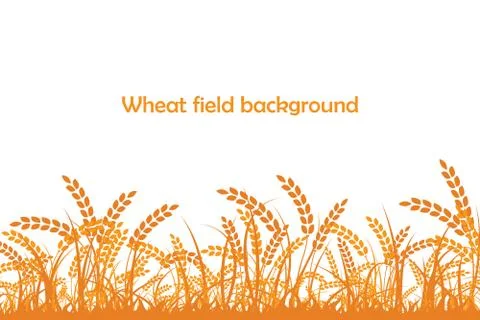 Vector silhouette of wheat. Wheat in the field Stock Illustration