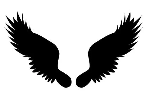 Vector silhouette of a wings. Stock Illustration