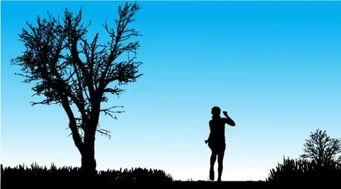 Vector silhouette of woman. Stock Illustration