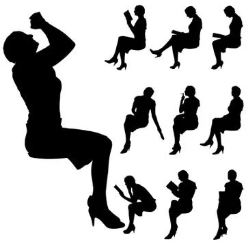 Vector silhouette of woman. Illustrazione stock