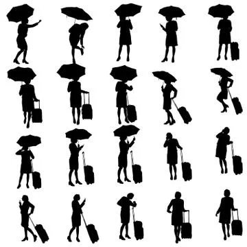 Vector silhouette of women. Stock Illustration