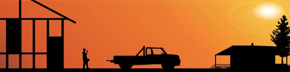 Vector silhouette of workers. Stock Illustration