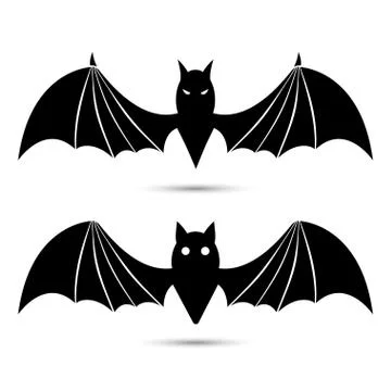 Vector silhouettes of bats Illustrazione stock