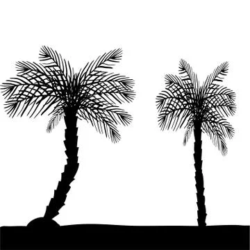 Vector silhouettes of beach. Stock Illustration