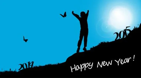 Vector silhouettes of boy. Stock Illustration