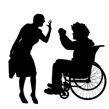 Vector silhouettes of couple. Stock Illustration