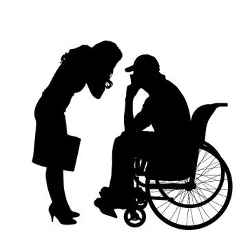 Vector silhouettes of couple. Illustrazione stock