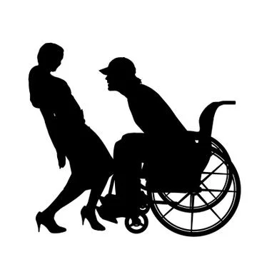Vector silhouettes of couple. Stock Illustration