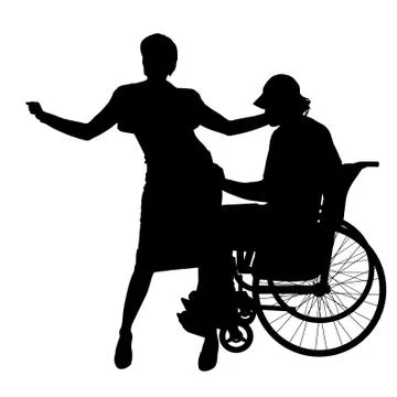 Vector silhouettes of couple. Stock Illustration