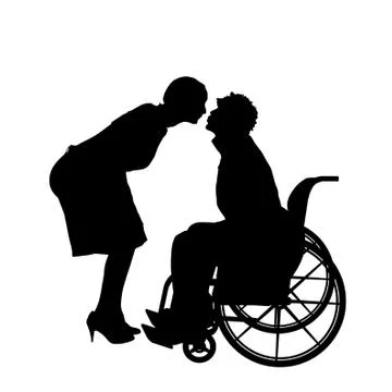 Vector silhouettes of couple. Stock Illustration