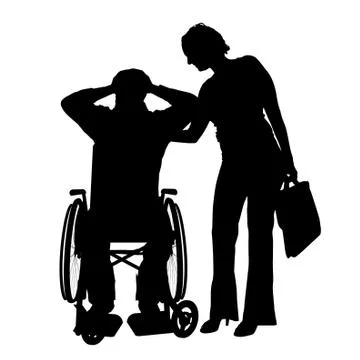 Vector silhouettes of couple. Stock Illustration