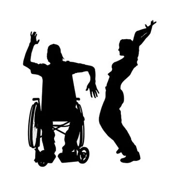Vector silhouettes of couple. Stock Illustration