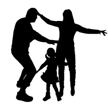 Vector silhouettes of dancing people. Stock Illustration