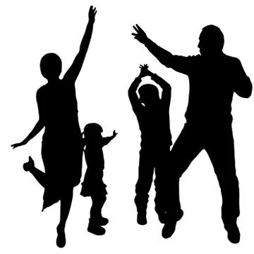 Vector silhouettes of dancing people. Stock Illustration