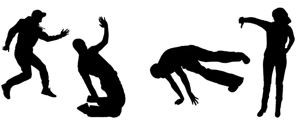 Vector silhouettes of dancing people. Stock Illustration