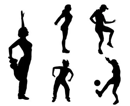 Vector silhouettes of different women. Stock Illustration