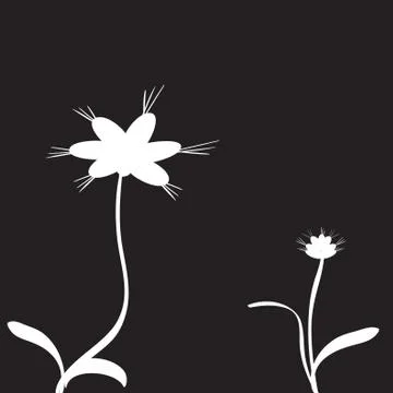 Vector silhouettes of flowers. Stock Illustration