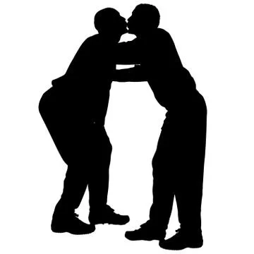 Vector silhouettes of gay. Stock Illustration