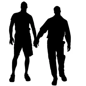 Vector silhouettes of gay. Stock Illustration