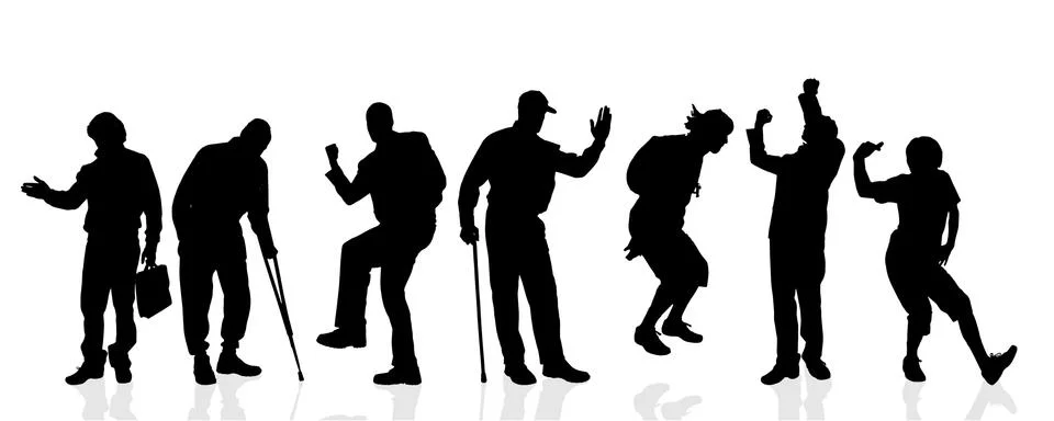 Vector silhouettes of man. Stock Illustration