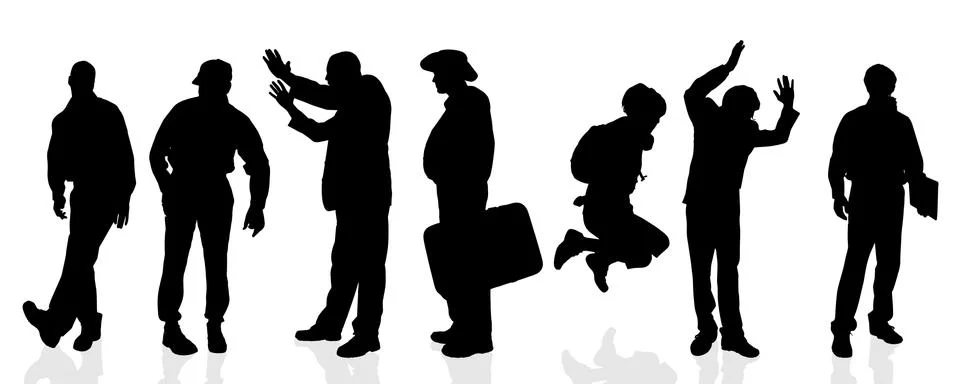 Vector silhouettes of man. Stock Illustration