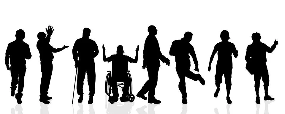 Vector silhouettes of man. Stock Illustration