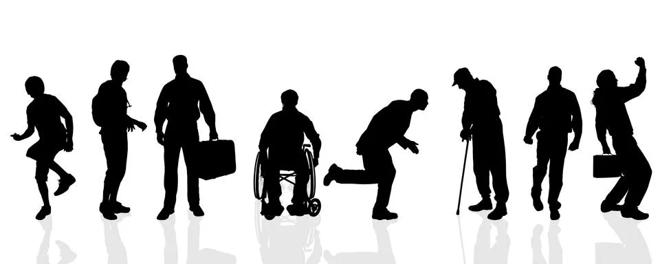 Vector silhouettes of man. Stock Illustration