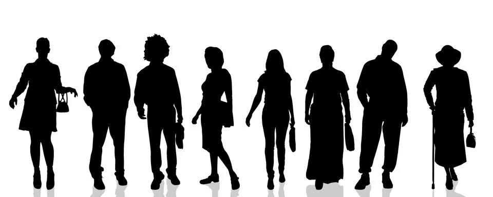 Vector silhouettes of people. Stock Illustration
