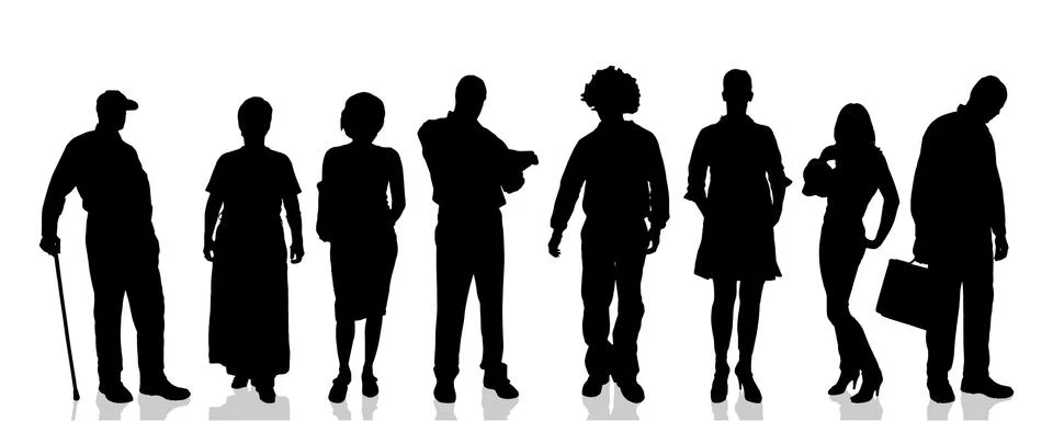 Vector silhouettes of people. Stock Illustration