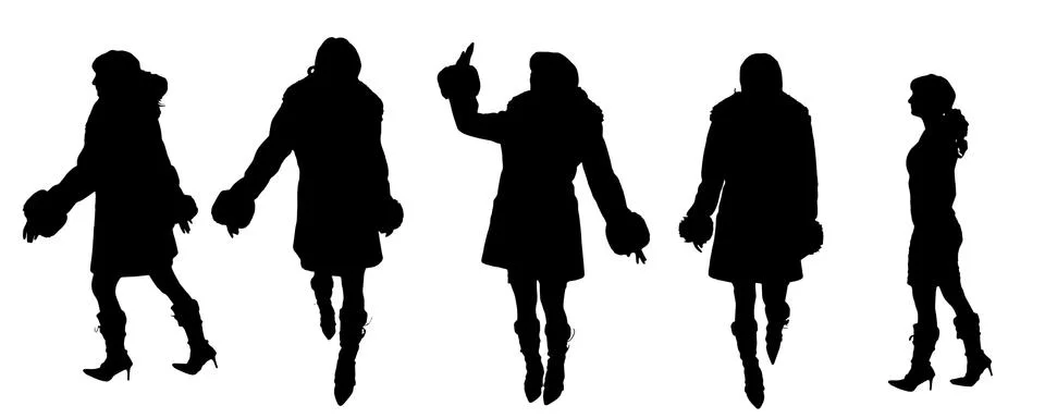 Vector Silhouettes of people Stock Illustration