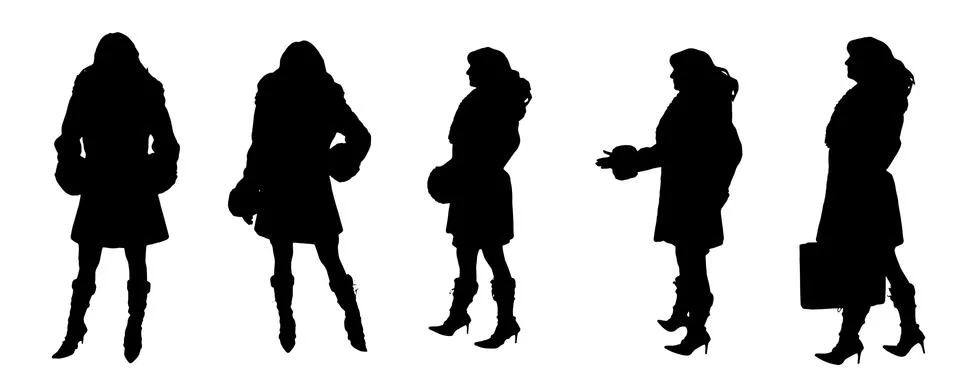 Vector Silhouettes of people Stock Illustration