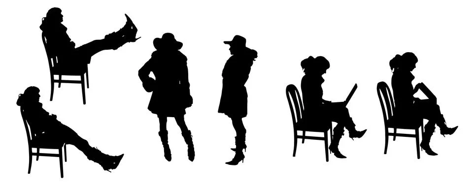 Vector Silhouettes of people Stock Illustration