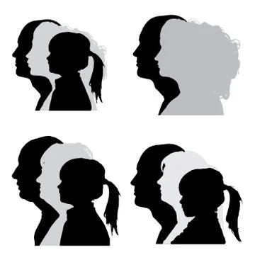 Vector silhouettes people. Stock Illustration