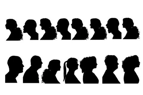 Vector silhouettes people. Stock Illustration