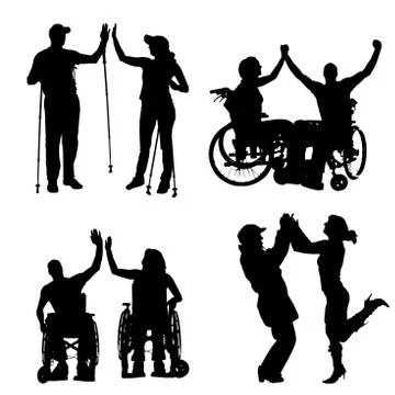 Vector silhouettes of people. Stock Illustration