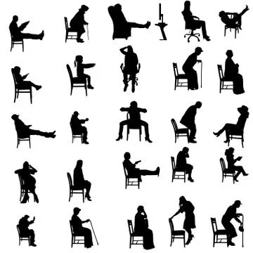 Vector silhouettes of people. Illustrazione stock