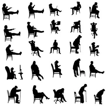 Vector silhouettes of people. Illustrazione stock