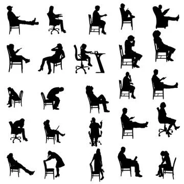 Vector silhouettes of people. Illustrazione stock