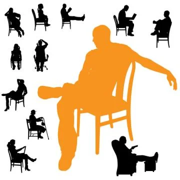 Vector silhouettes of people. Stock Illustration